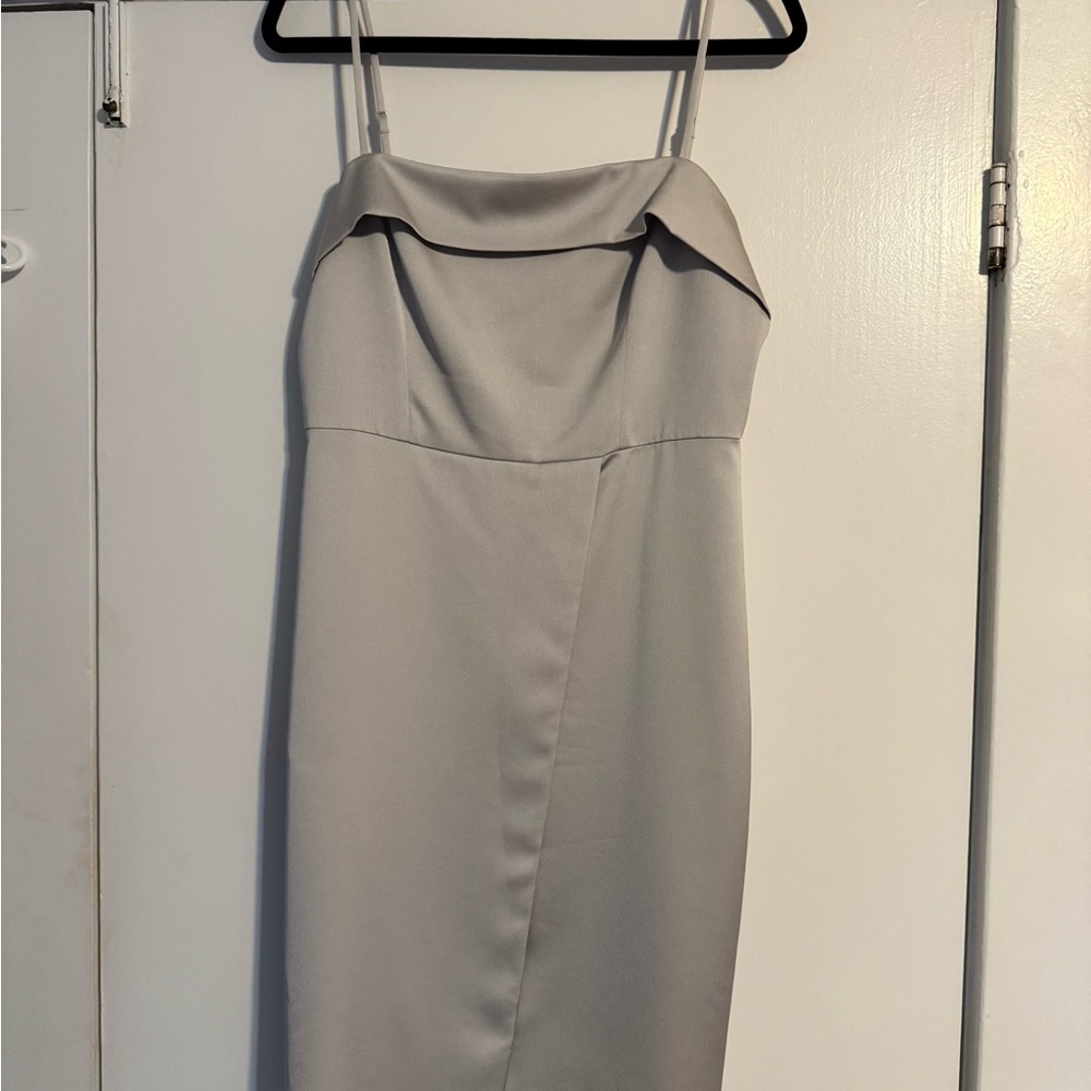 J. Crew Spaghetti Strap Silver Sheath Cocktail Dress